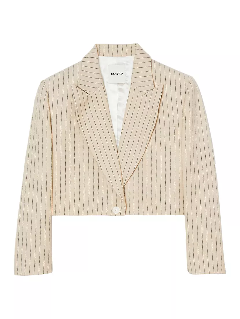 Stripy Cropped Jacket Sandro