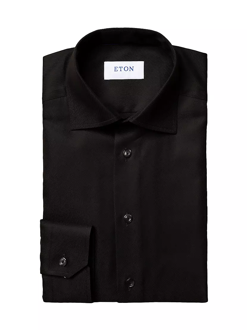 Contemporary-Fit Diagonal Weave Dress Shirt Eton