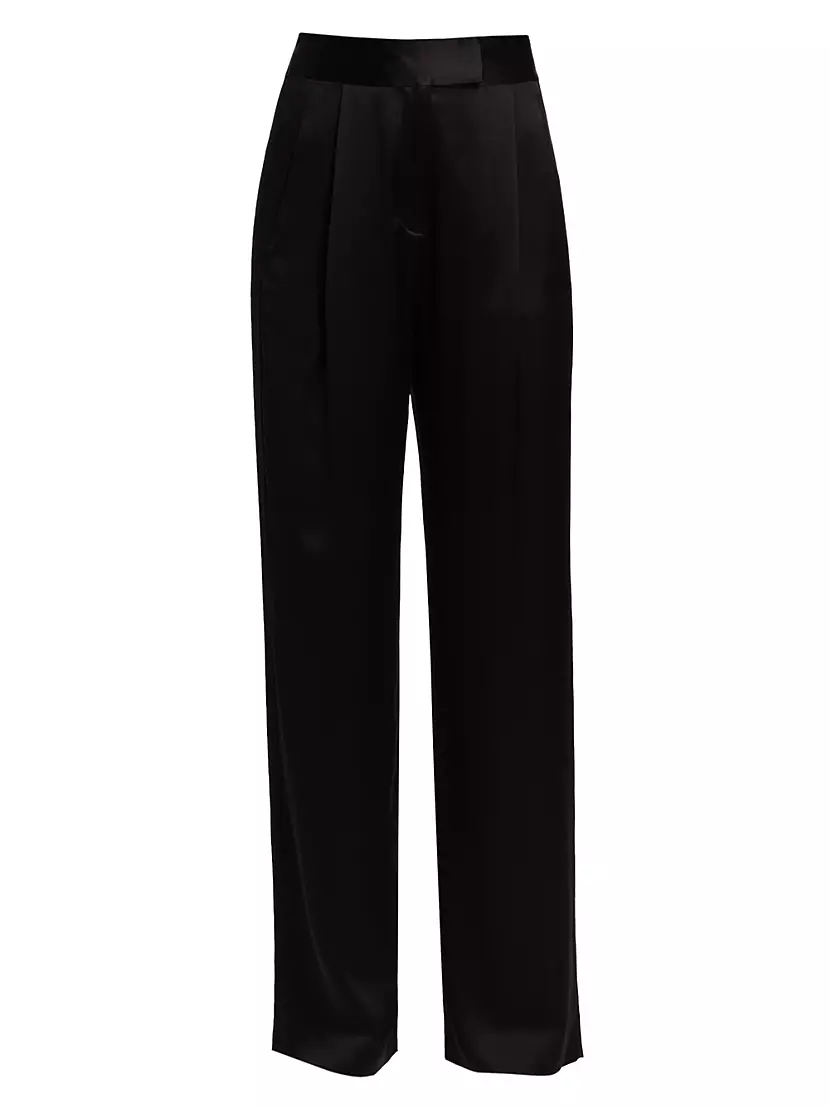 Wide-Leg Silk Trousers The Sei