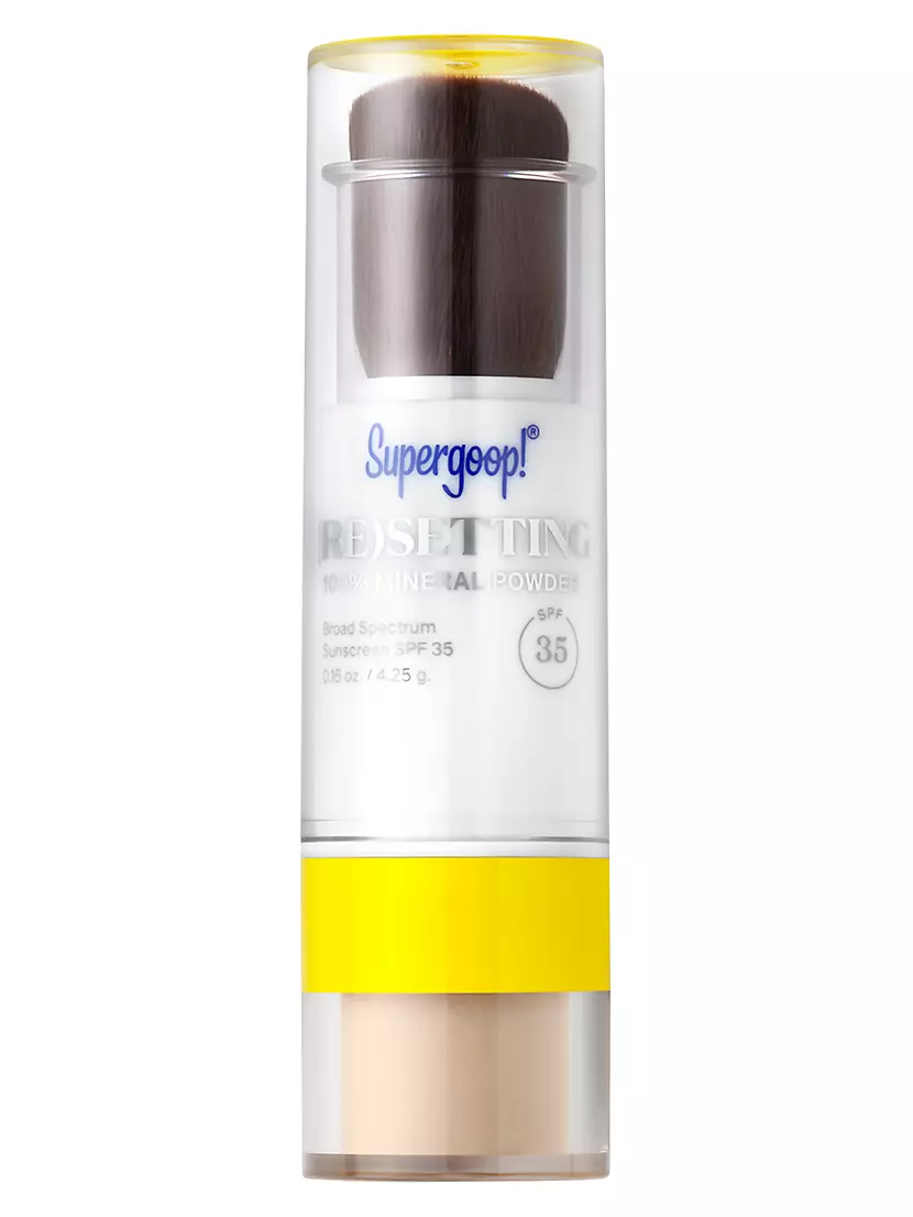 Перезапускающаяся 100% минеральная пудра SPF 35, 4,25 г для матовой фиксации макияжа и защиты от солнца Supergoop!