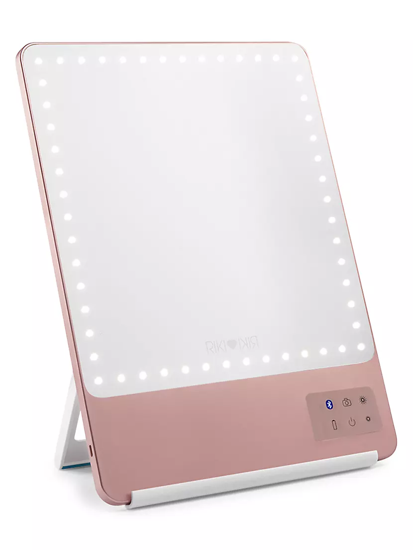 Портативное LED-зеркало Riki Skinny Rose Gold с Bluetooth, 5 режимов яркости Riki Loves Riki