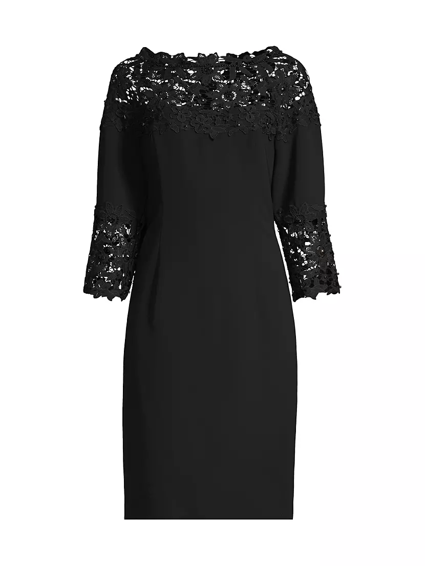 Женское Вечернее платье SHANI Lace-Trim Crepe Sheath SHANI