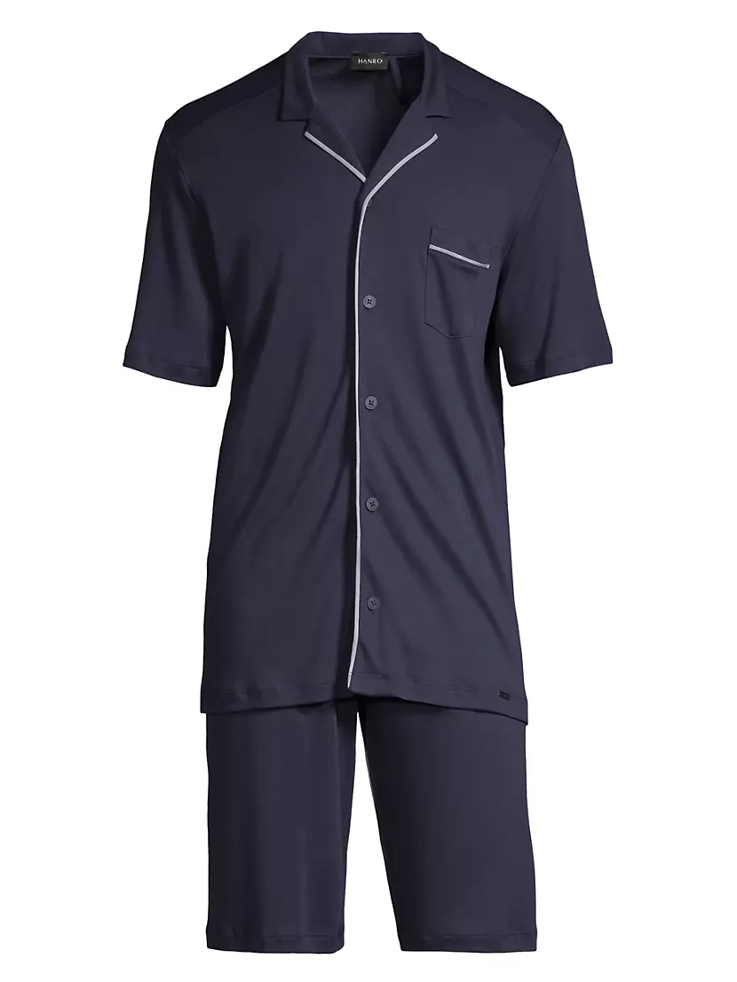 2-Piece Piped Trim Pajama Set Hanro