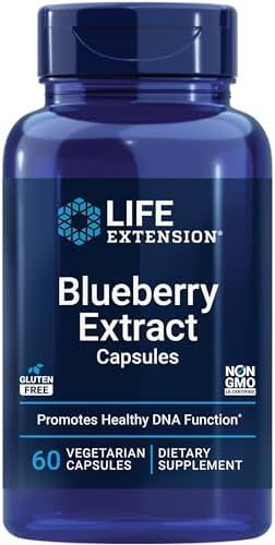 Life Extension Blueberry Extract Capsules (Капсулы) - Whole Fruit Wild Blueberry Extract Supplement Pills- For Brain Health Support - Non-GMO, Gluten-Free ,Vegetarian - 60 Capsules Life Extension