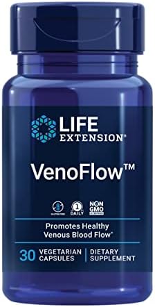 Life Extension VenoFlow - French Maritime Pine Bark and Soy Natto Extract Supplement for Healthy Blood Flow Circulation and Vascular Health – Gluten-Free, Non-GMO, Vegetarian – 30 Capsules (Капсулы) Life Extension