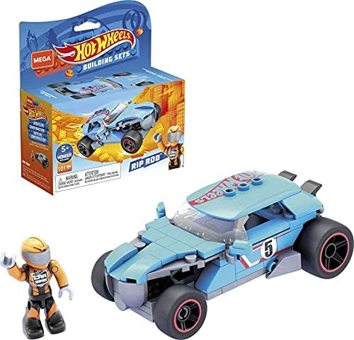 Конструктор для детей Mega Construx Rip Rod, 101 элемент, 1 фигурка водителя, от 5 лет Hot Wheels