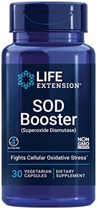 Life Extension SOD Booster - Superoxide Dismutase Supplement - Antioxidant for Liver Health and Detox - with Chokeberry Extract & Melon Concentrate - Gluten-Free, Non-GMO, Vegetarian – 30 Capsules (Капсулы) Life Extension