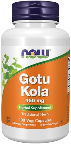 NOW Foods Supplements, Gotu Kola (Centella asiatica) 450 mg, Herbal Supplement, 100 Veg Capsules (Вегетарианские капсулы) NOW Foods