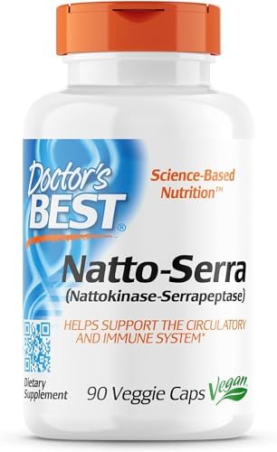 Натто-Серра 90 вегетарианских капсул без глютена и ГМО с серрарапептазой Doctor's Best