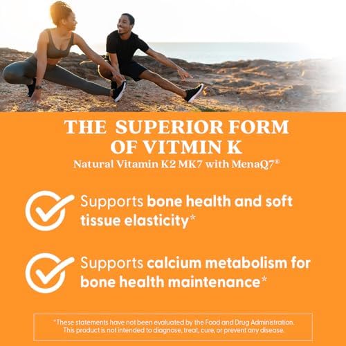 Doctors Best Natural Vitamin K2 MK-7, Supports Tissue & Bone Health, Non-GMO, Gluten Free, Soy Free, Vegan 60 Veggie Caps Doctor's Best