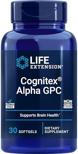 Life Extension Cognitex Alpha GPC – Alpha-Glyceryl Phosphoryl Choline, Phosphatidylserine, Blueberry Extract – A Strong Foundation for Cognitive Health – Non-GMO, Gluten-Free – 30 Softgels (Мягкие капсулы) Life Extension