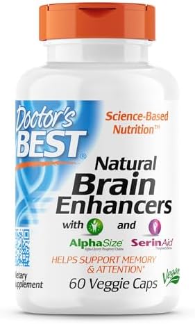 Doctor's Best Natural Brain Enhancers, Non-GMO, Vegan, Gluten Free, 60 Veggie Caps (Вегетарианские капсулы) Doctor's Best