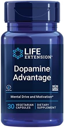 Life Extension Dopamine Advantage - Phellodendron Bark Supplement with Vitamin B12 - for Youthful Dopamine Levels and Brain Health - Gluten-Free, Non-GMO, Vegetarian - 30 Capsules (Капсулы) Life Extension