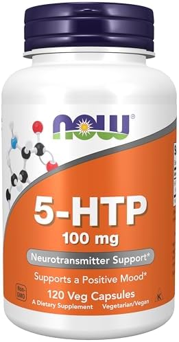 5-HTP (5-гидрокситриптофан) 100 мг для поддержки нейромедиаторов, 120 веганских капсул NOW Foods