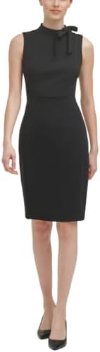 Calvin Klein Women's Sleeveless Seamed Sheath with Tie Neck Calvin Klein