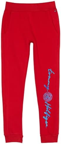 Tommy Hilfiger Girl's Fleece Jogger Sweatpants With Ribbed Cuffs & Functional Side Pockets Tommy Hilfiger