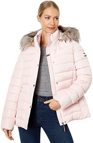 Tommy Hilfiger Women's Fur Hooded Short Puffer Jacket Tommy Hilfiger