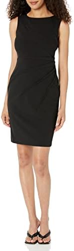 Calvin Klein Women's Tank Sleeve Knee Length Side Scrunch Detail Sheath Dress Calvin Klein