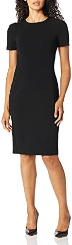 Calvin Klein Women's Short Sleeved Princess Seamed Sheath Dress (Standard and Petite) Calvin Klein