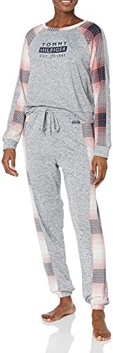 Tommy Hilfiger Hacci Long Sleeve Top and Jogger Bottom Pant Pajama Set Women's Tommy Hilfiger