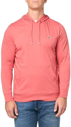 Lacoste Men's Long Sleeve Regular Fit Tee Shirt with Hood and Drawstring Lacoste