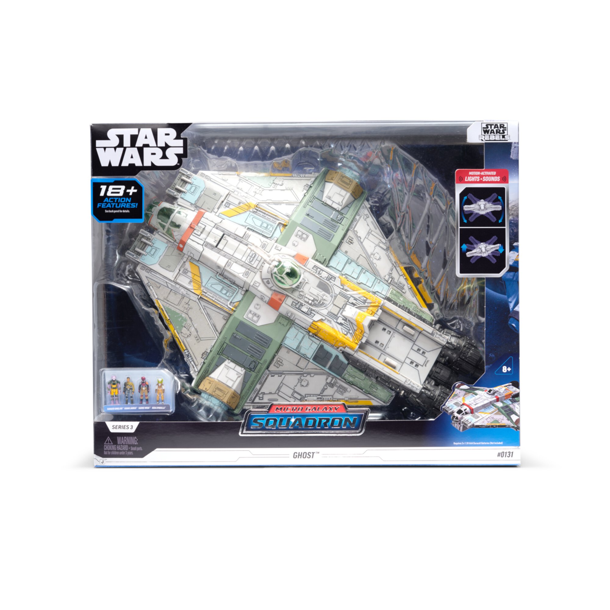 Star Wars Micro Galaxy Ghost 15" Vehicle w/ Motion-Activated Lights, Sounds & 4 Micro Figures Jazwares