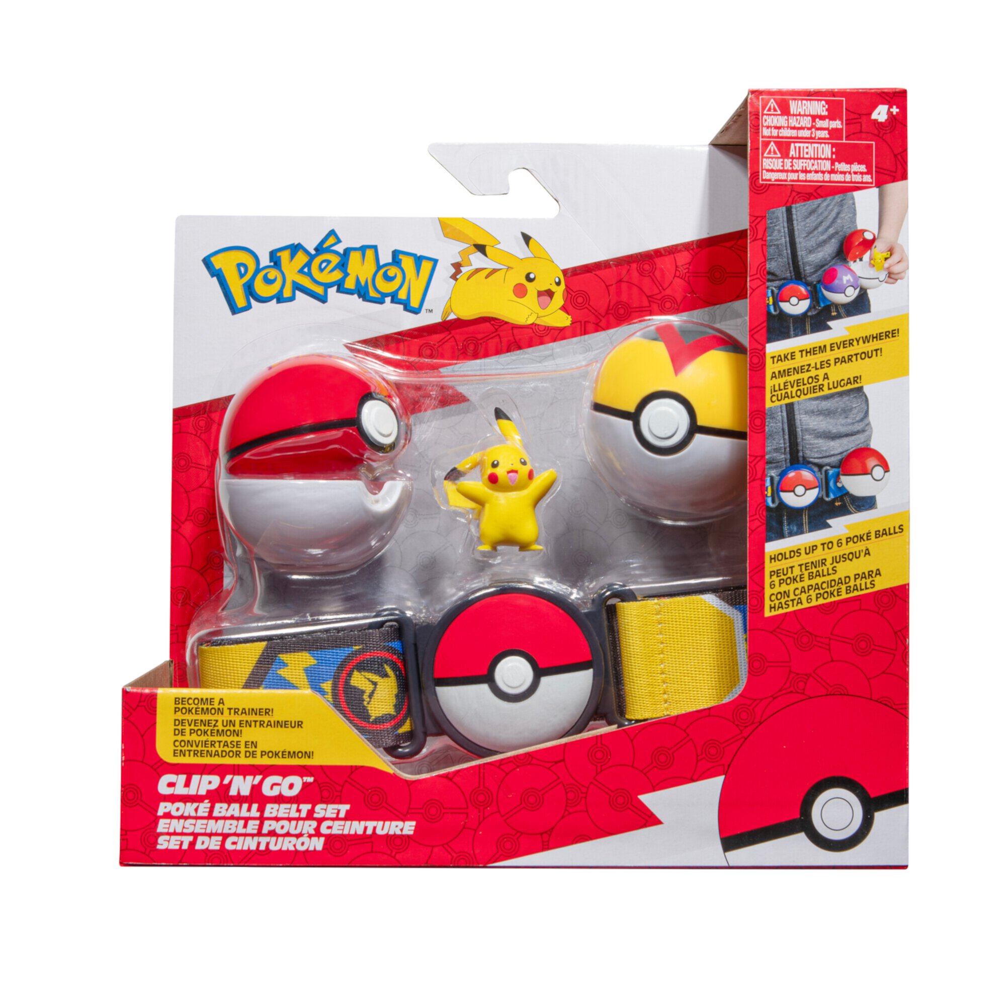 Pokémon Clip ‘N’ Go Belt Set - 2 inch Pikachu Battle Figure Plus Poké and Level Ball Accessories Pokemon