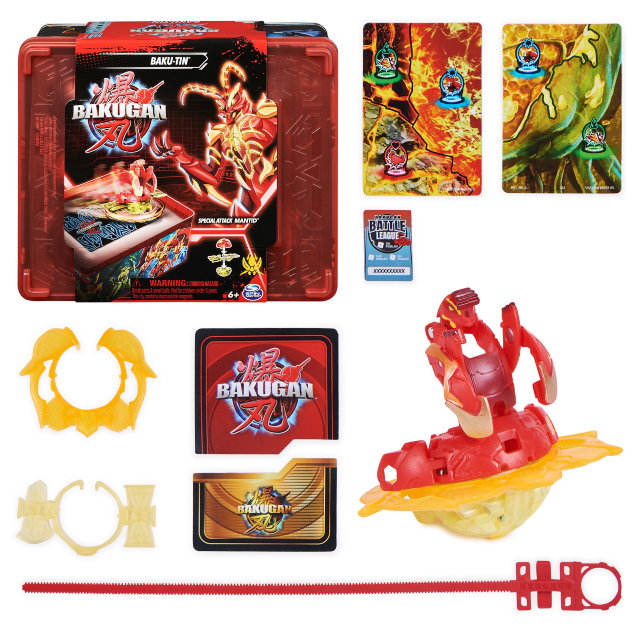 Bakugan Baku-tin with Special Attack Mantid, Customizable, Spinning Action Figure and Toy Storage, Kids Toys for Boys and Girls 6 and up Bakugan