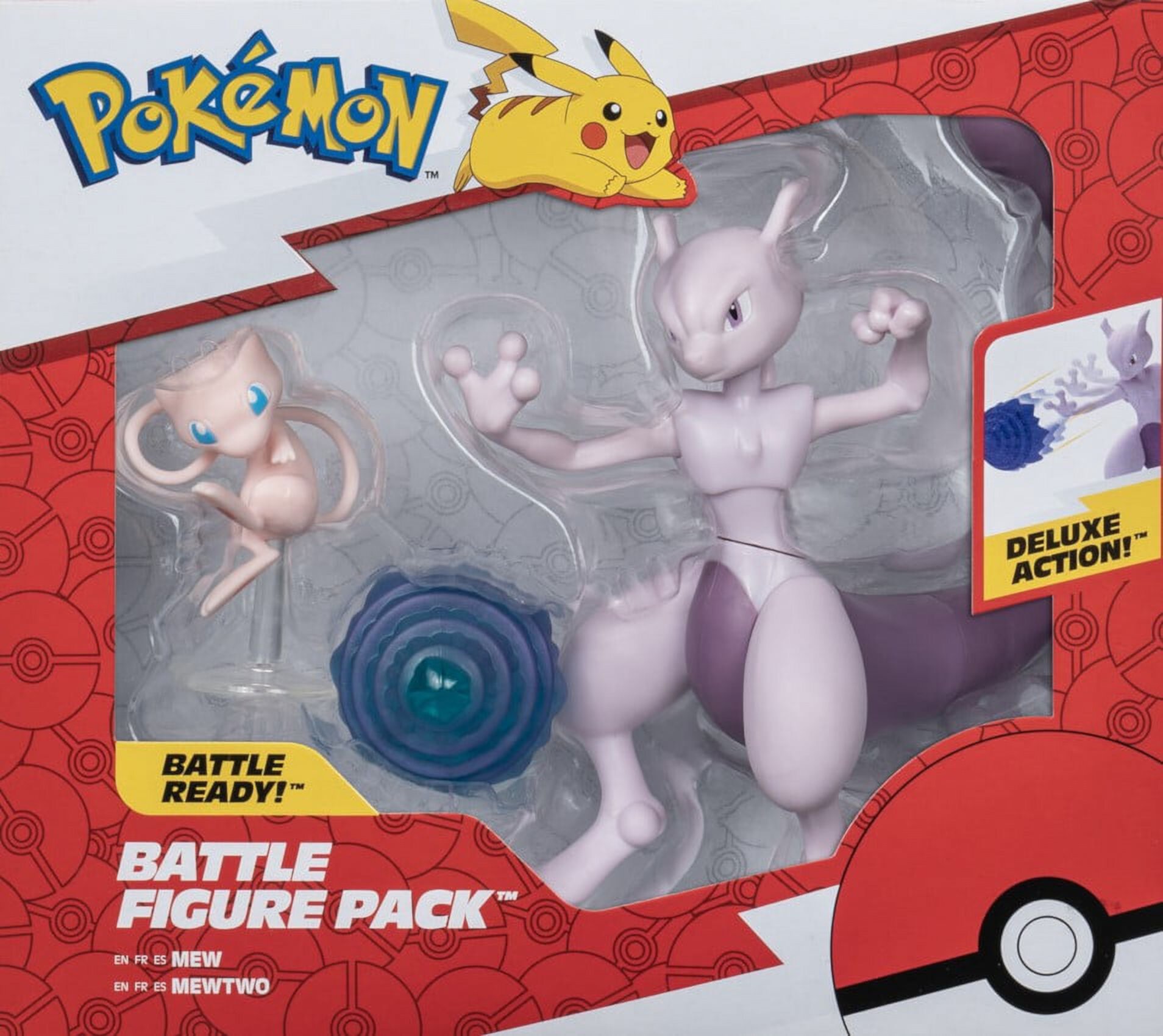 Pokémon  Battle Figure 2 Pack - Features 2-inch Mew & 4.5-Inch Mewtwo Battle Figures Pokemon