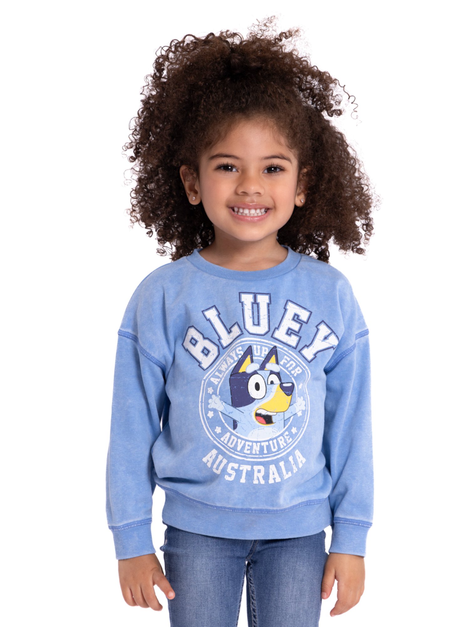 Bluey Toddler Girl Crewneck Sweatshirt, Sizes 2T-5T Bluey