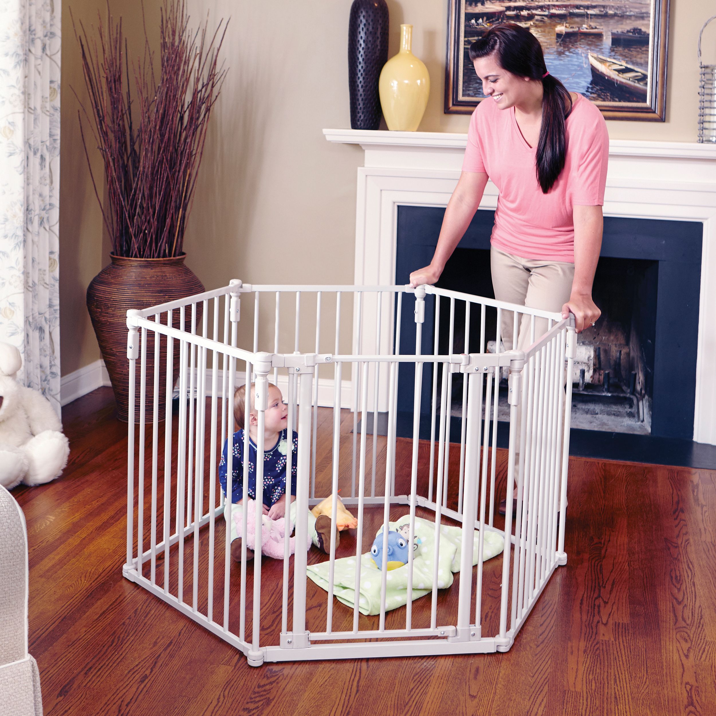 Toddleroo by North States 3-in-1 Superyard Baby Extra Wide Gate & Play Yard, Taupe Metal Visit the Toddleroo by North States Store