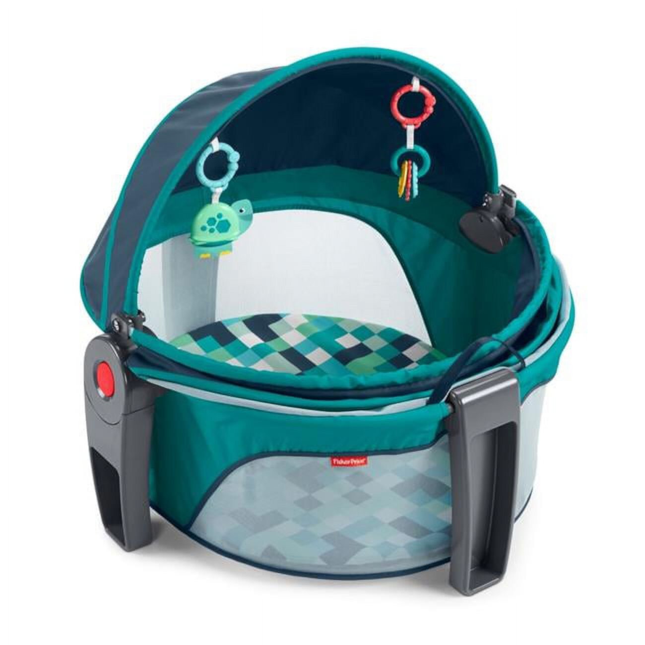 Fisher-Price On-the-Go Infant Dome Portable Bassinet and Play Space with Toys, Pixel Forest, Unisex Visit the Fisher-Price Store