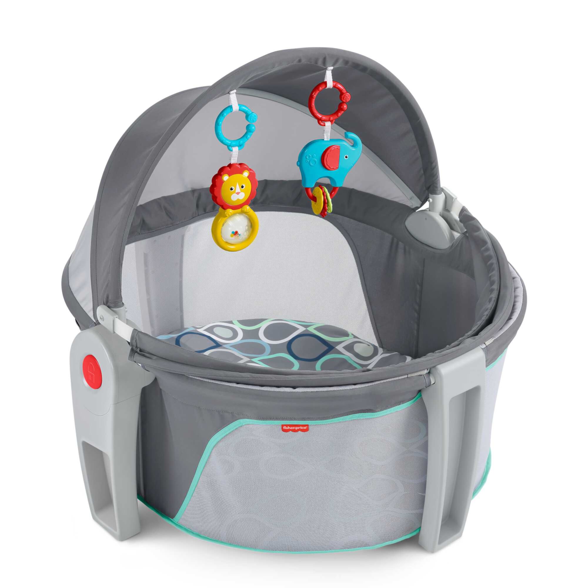 Fisher-Price On-The-Go Baby Dome Portable Bassinet & Play Space, Grey Bubbles, for Infants Birth+ Visit the Fisher-Price Store