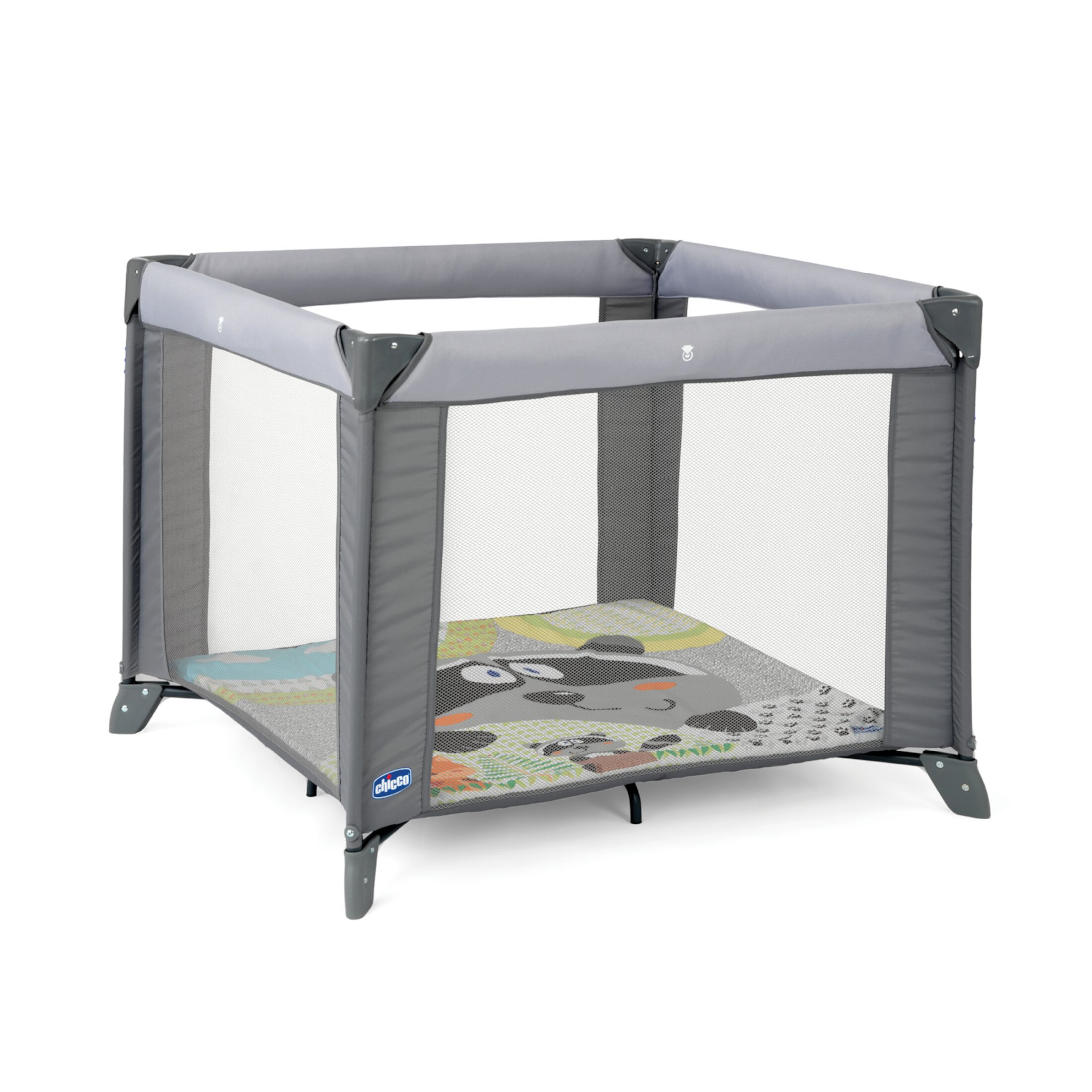 Chicco Tot Quad Portable Square Baby Playpen - Honey Bear (Grey) Chicco