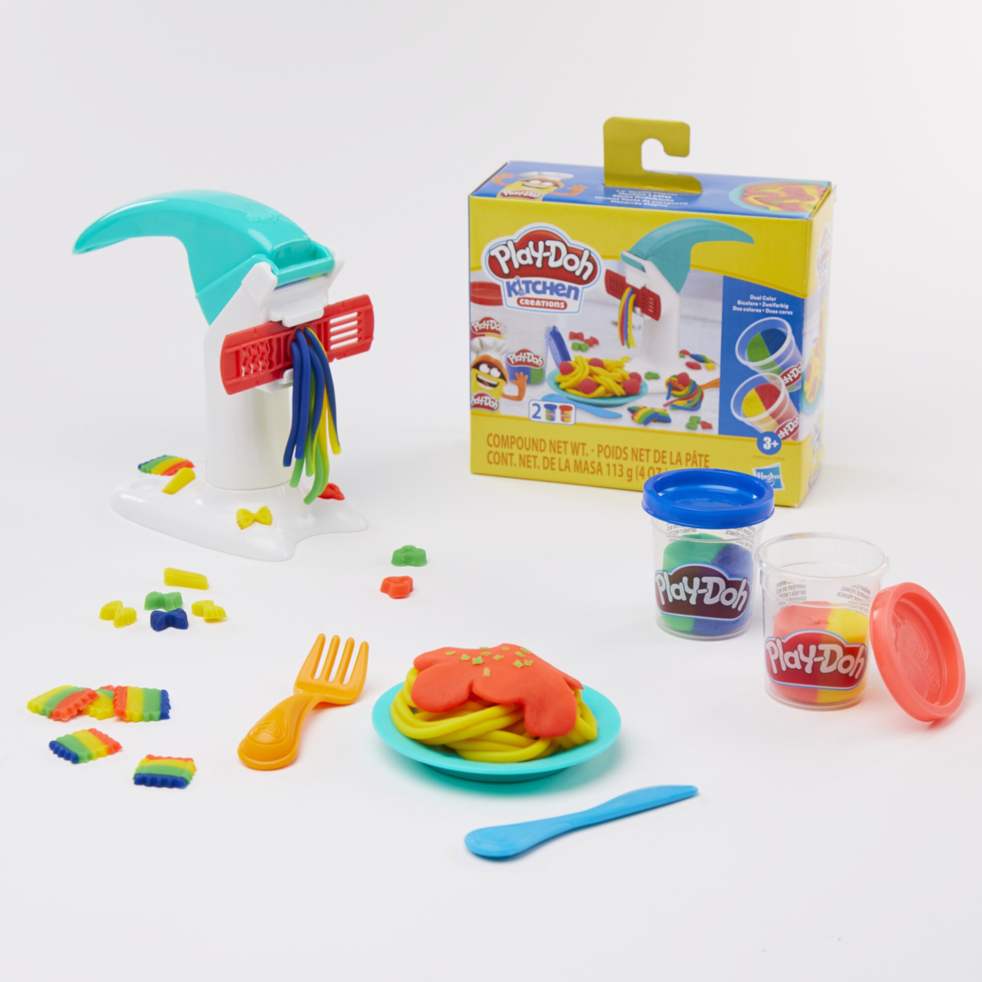 Play-Doh Kitchen Creations Lil’ Noodle Playset, 2 Multicolor Cans, Preschool Toys, Christmas Gifts for Girls & Boys, 3+, Only At Walmart Play-Doh