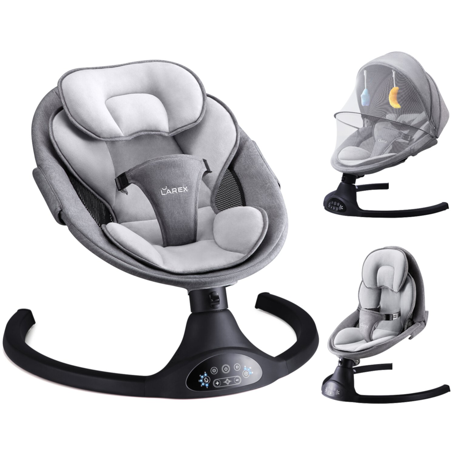 LAREX Baby Swings for Infants, Infant Swing with Remote Control,5 Speed Modes,Built-in Bluetooth-Unisex Larex