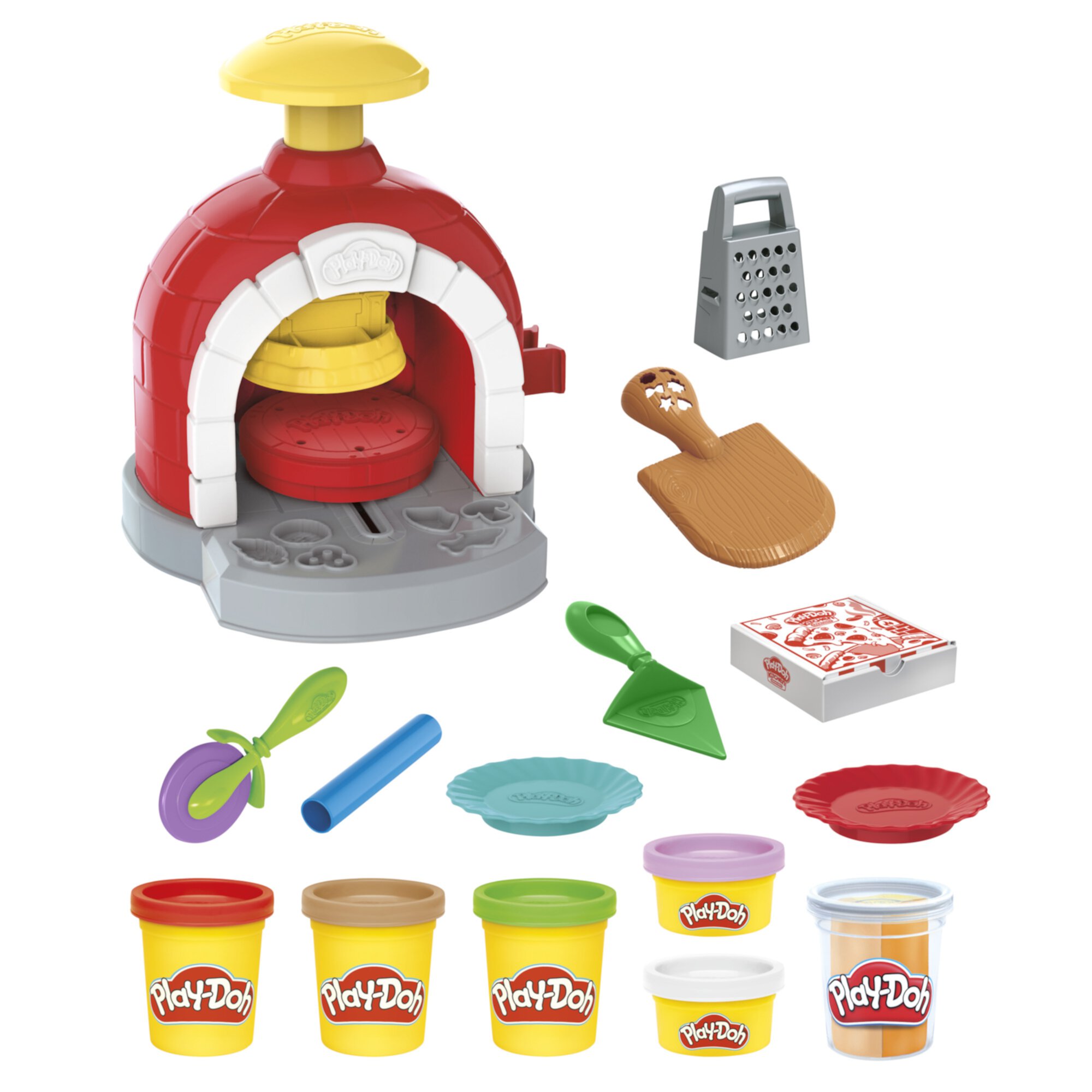 Play-Doh Kitchen Creations Pizza Oven Playset, 6 Cans & 8 Accessories, Pretend Play Preschool Toys, Christmas Gifts for Girls & Boys, 3+ Play-Doh