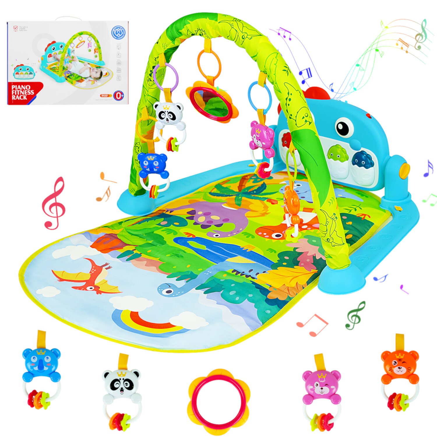 Baby Play Mat,Baby Gym Play Mats Baby Toys,Kick and Play Piano Gym,Baby Play Piano Gym,Musical Activity Center for Baby,Play Mats for Babies and Toddlers,Tummy Time Mat Toys 0-3-6-12 Months Visit the BUSATIA Store