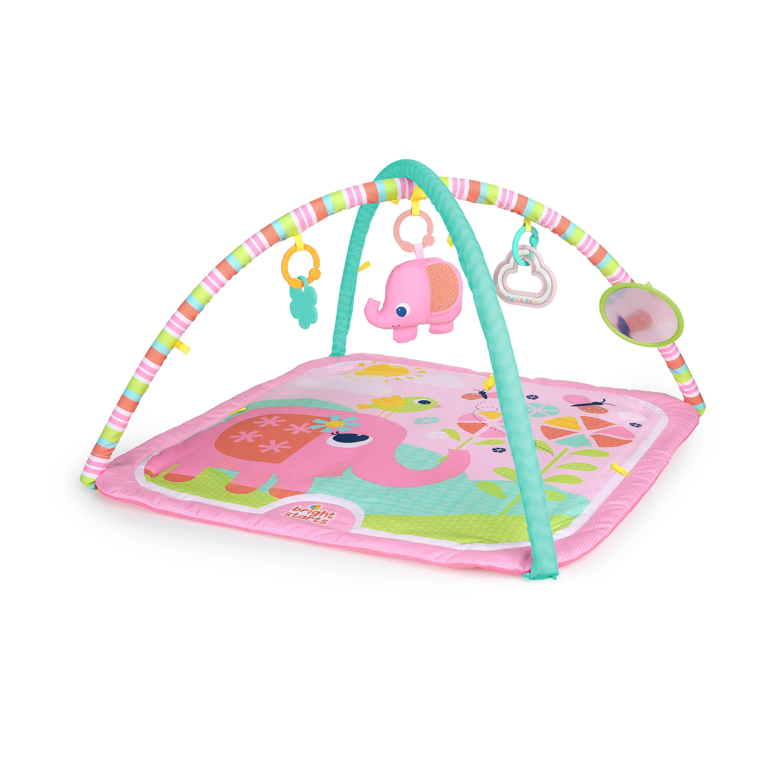 Bright Starts Fanciful Flowers Baby Activity Gym and Play Mat - Pink Bright Starts