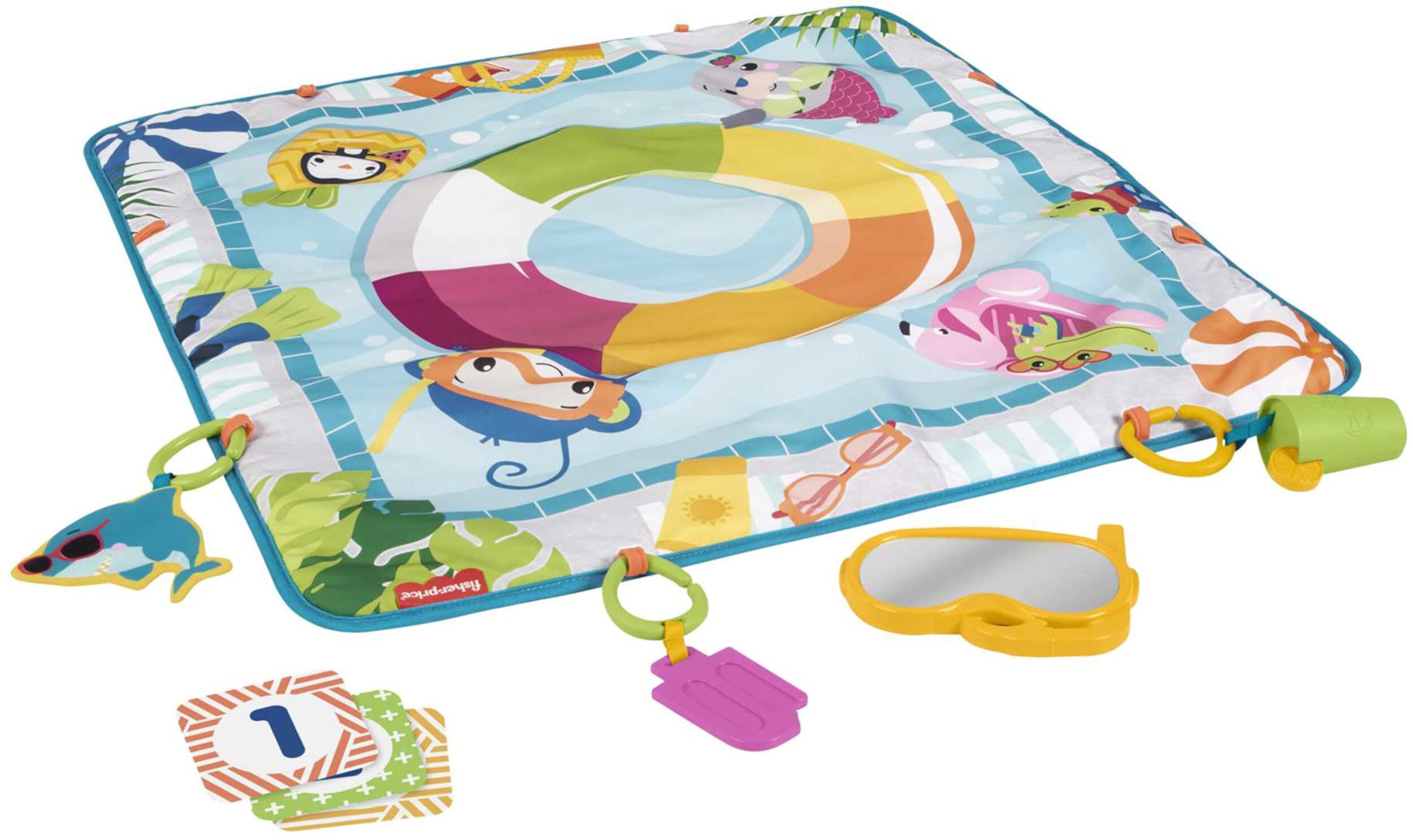 Fisher-Price Dive Right in Activity Mat, Baby Playmat with Toys Fisher-Price