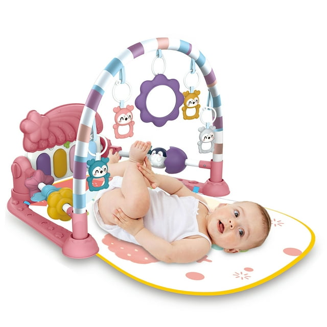 TEAYINGDE See Play Go 3-in-1 Fitness Rack with Music and Lights Baby Mat for Crawling, Blue TEAYINGDE