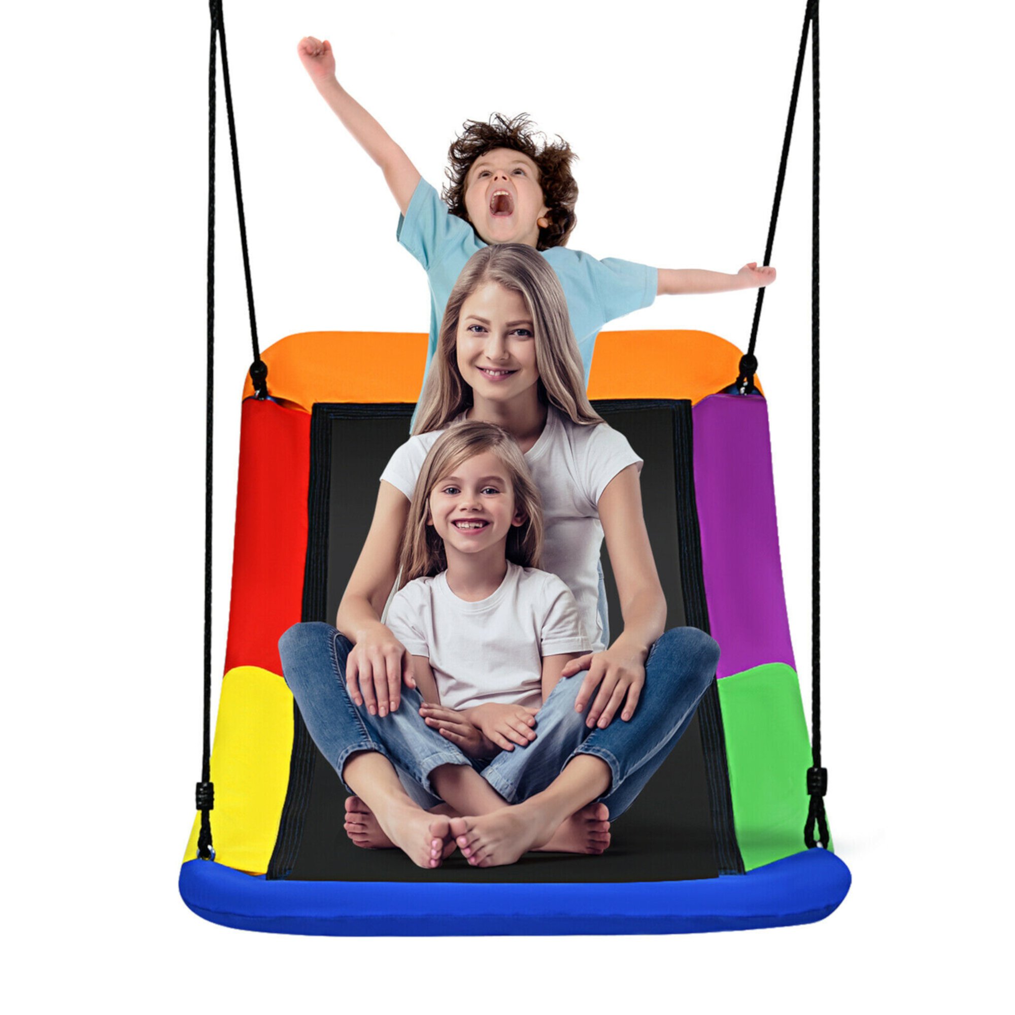 Gymax 700lb Giant 60'' Platform Tree Swing for Kids and Adults Multi-Color GYMAX