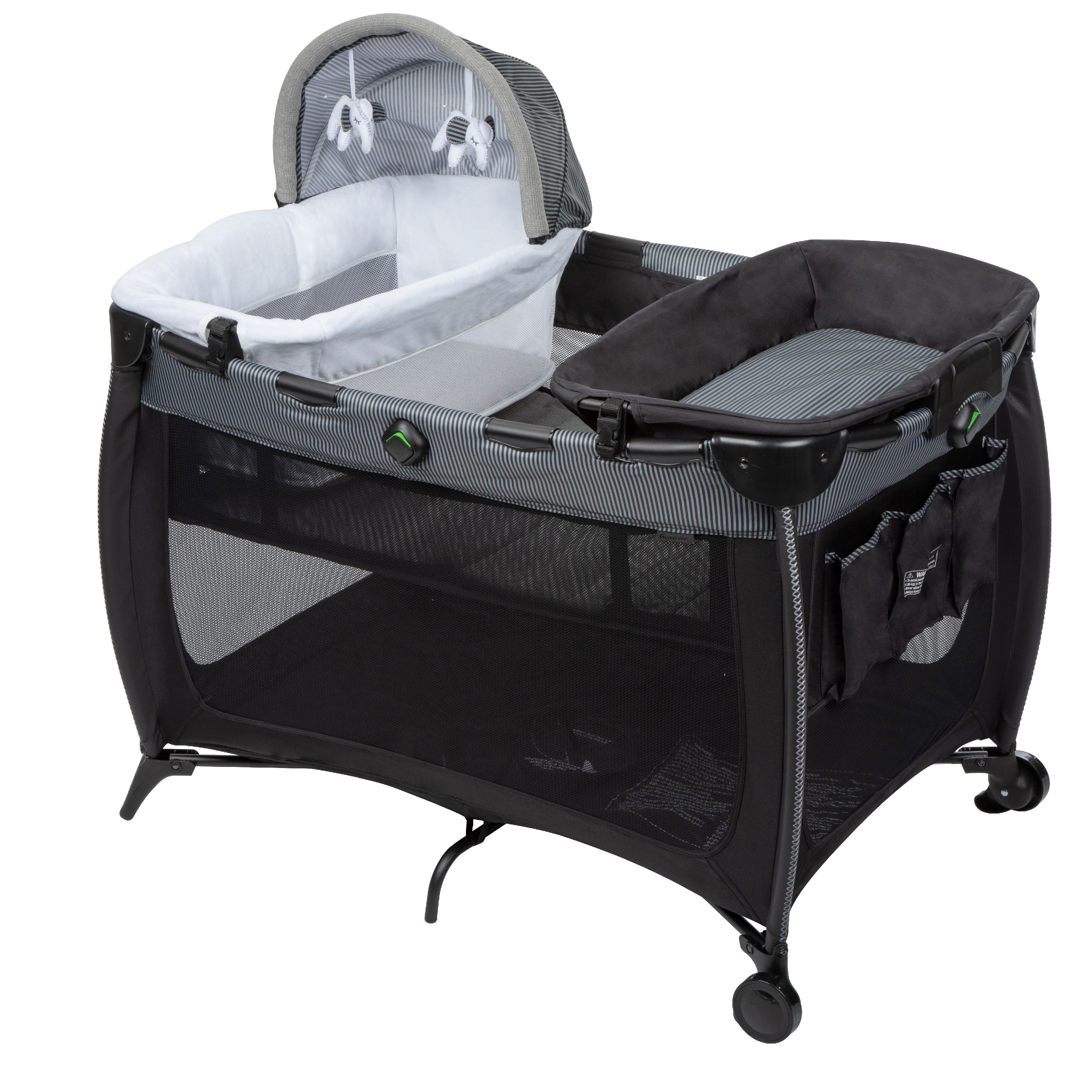 Monbebe Flex Deluxe Portable Baby Playard with Bassinet and Changer, Pinstripe Visit the Monbebe Store