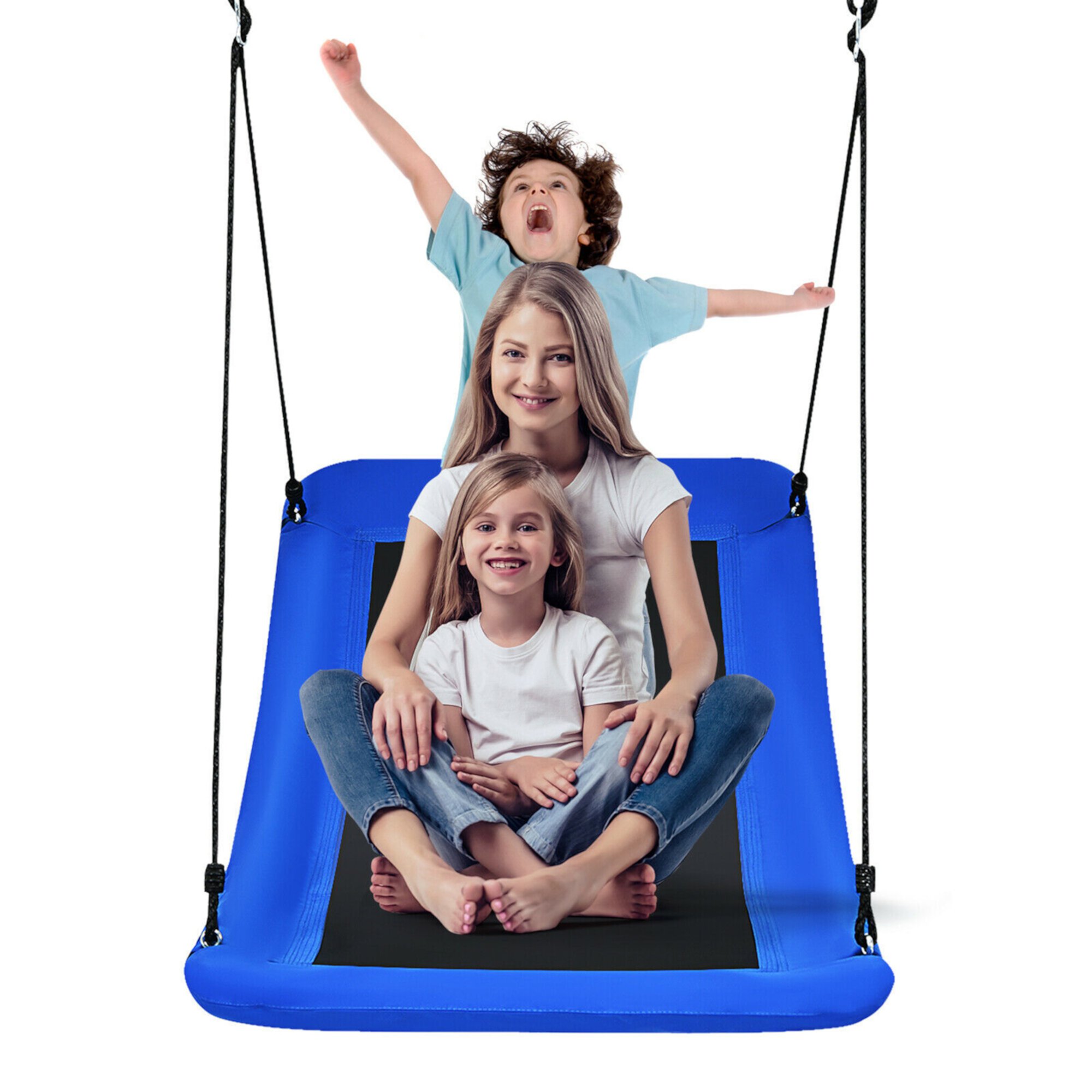 Gymax 700lb Giant 60'' Platform Tree Swing for Kids and Adults Blue GYMAX