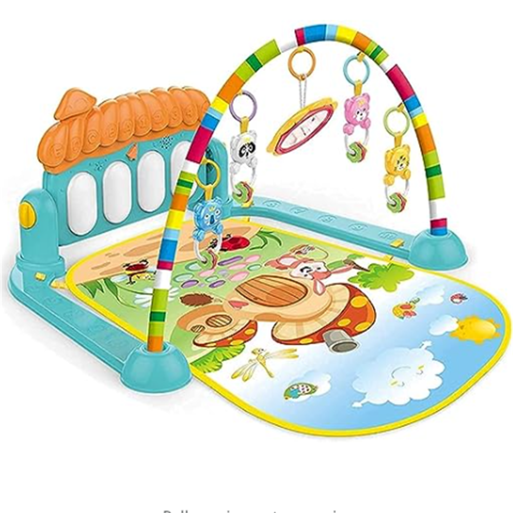 Baby Gym Play Mat, Play Piano Gym with Tummy Time Activity Mat, Musical Activity Center for Infants Toddlers, Green TIFOR