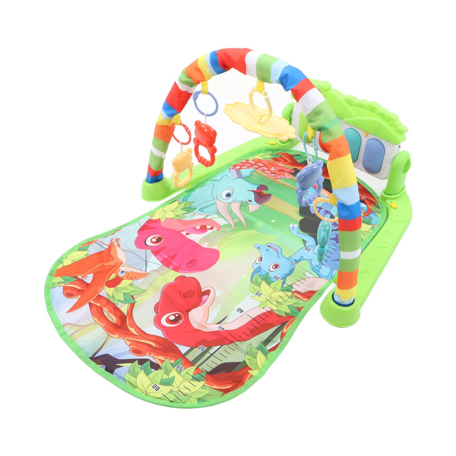 Baby Piano Activity Mat Multifunctional Baby Play Mat Infant Music Piano Fitness Mat Newborn Sensory Learning Activity Toys Dinosaur Pattern Pedal Piano Green Fitbest