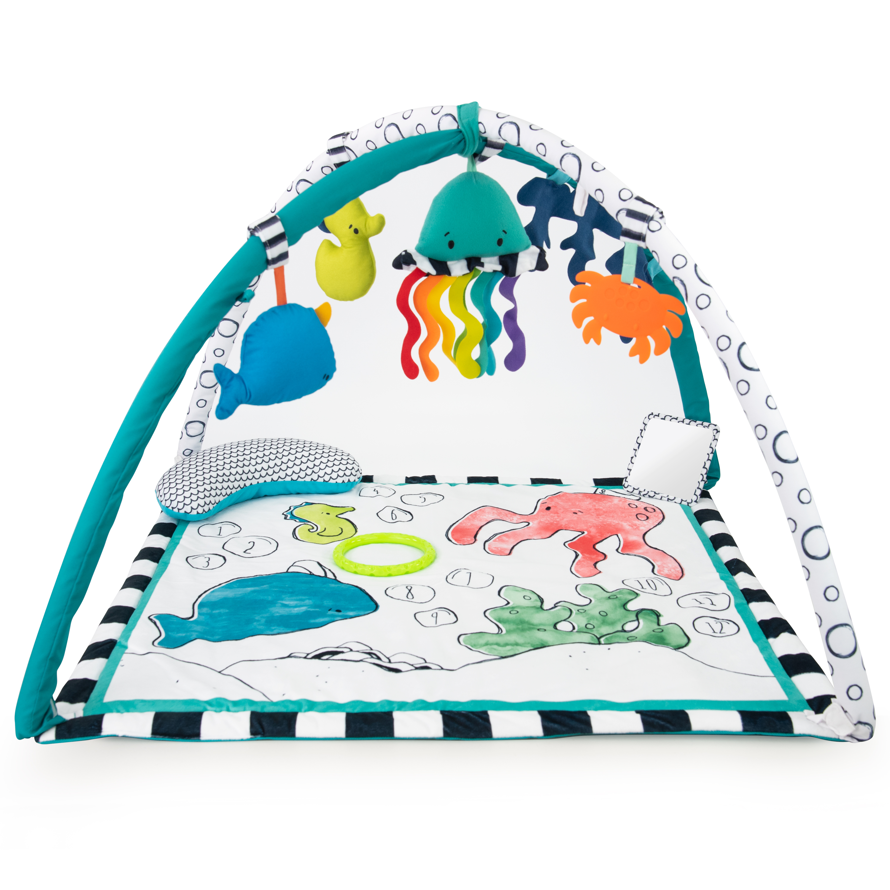 Sassy Sea Pals Sensory Activity Baby Play Gym with Milestone Tracking - 0+ Months Sassy