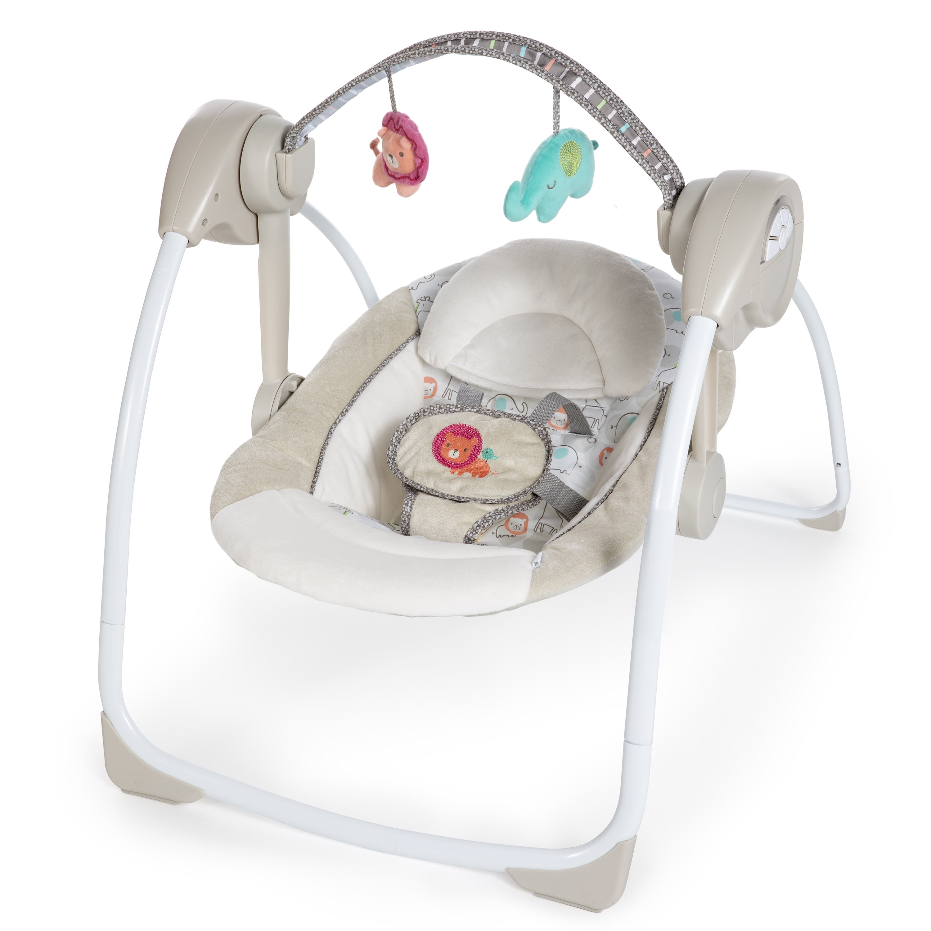 Ingenuity Soothe 'n Delight 6-Speed Portable Baby Swing with Music - Cozy Kingdom (Unisex) Ingenuity