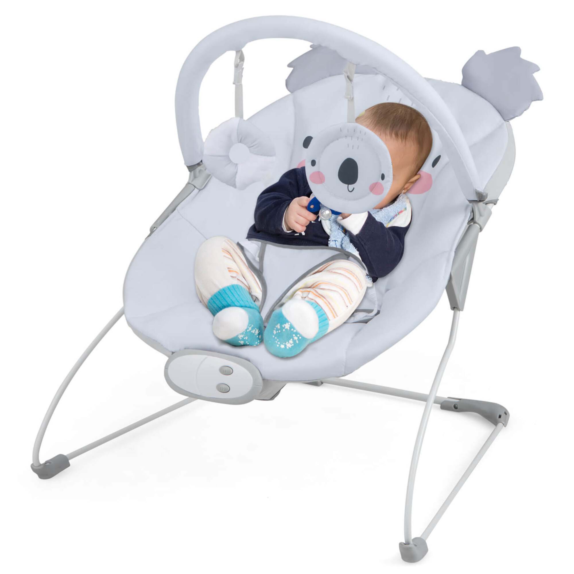 Costway Portable Baby Bouncer Vibration Infant Rocker Seat with Detachable Toy Bar Visit the Costway Store