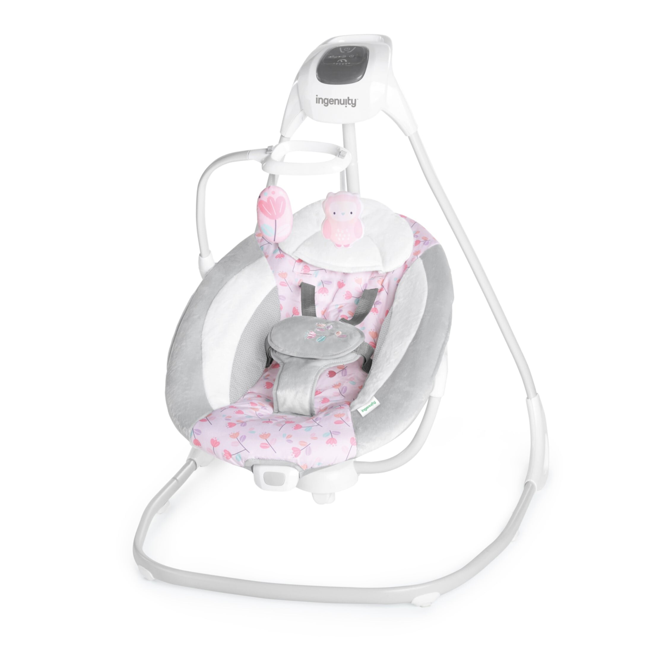 Ingenuity SimpleComfort Multi-Direction Compact Baby Swing with Vibrating Seat, Unisex - Cassidy (Pink) Ingenuity